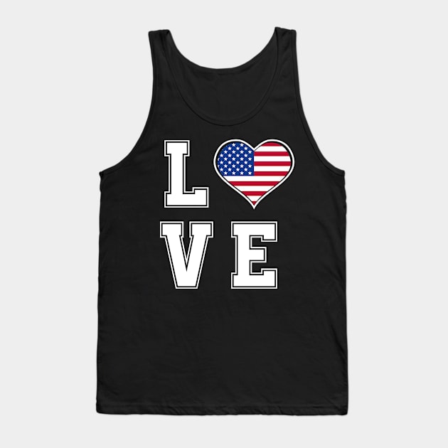 love usa funny fourth of july gift cool Tank Top by yassinnox